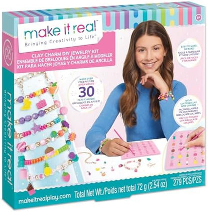 Make It Real:Clay Charm DIY Jewelry Kit - Make 30+ Clay No Bake Charms to Attach to Your Chain, Arts & Crafts, Girls & Kids Ages 8+ by MakeItReal