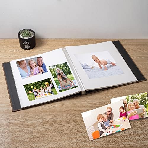 Large Photo Album Scrapbook – Holds 4x6, 8x10 Pictures – Self-Adhesive Pages for Baby, Wedding, Travel & Family Memories | Includes Metallic Pen & Scraper/Brown Large DIY Memory Book for Gifts - Image 3