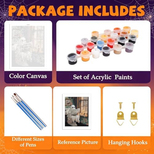 ICYANART Ghost Paint by Numbers Kit for Adults, Halloween Number Painting - Image 5