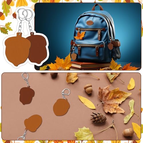 RattanView 24 Pcs Acorn Craft Keychains DIY Keychain, 12 Styles - Image 5