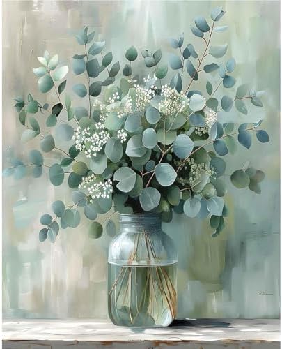 PHANTASYART Eucalyptus Flowers Paint by Numbers Kit for Adult 16x20inch by PHANTASYART