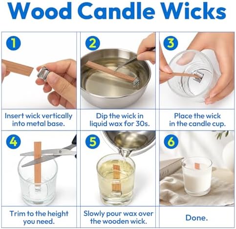 375Pcs Candle Making Kit, 6" Cotton & 5" Wood Wicks - Image 3