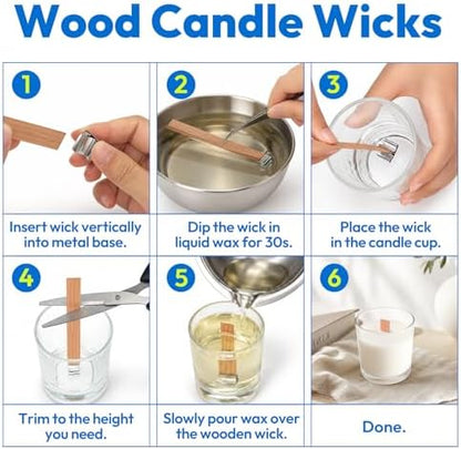 375Pcs Candle Making Kit, 8 Inch Cotton Wicks & 5 Inch Wood Wicks - Image 3