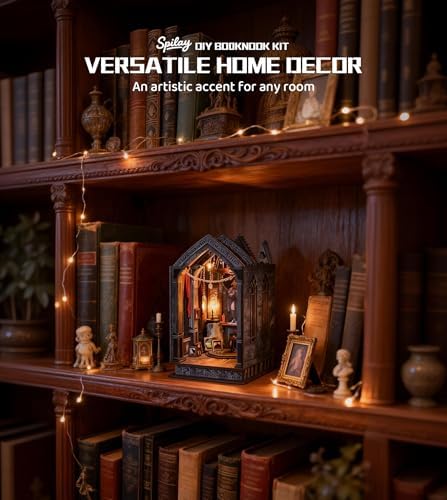 Spilay Book Nook Kit for Adults, Quite Night Prayer DIY Miniature House Kit - Image 4