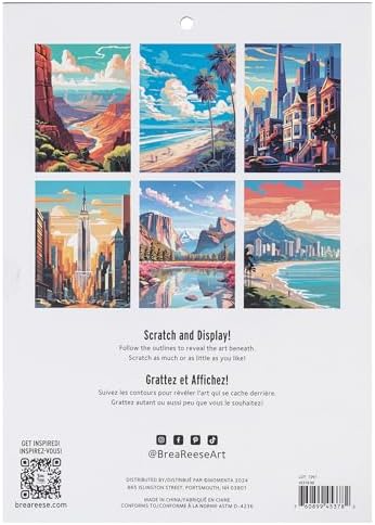 Brea Reese Scratch Art Paper Pad - 6 Metallic Destinations & Stylus Kit - Image 2
