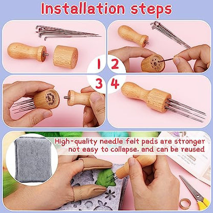 Mayboos Needle Felting Kit, 42 Colors Wool Roving Set - Image 4