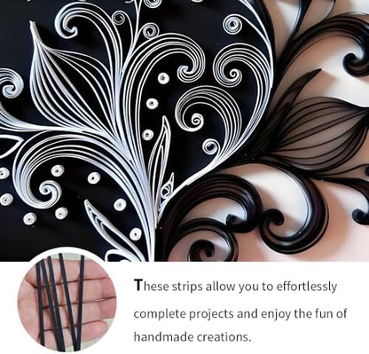 Acoeitl Quilling Paper Strips 240 Strips Black Paper Quilling Set Width 3mm Length 54cm Quilling Supplies DIY Quilling Paper Quilling Art Strip for Crafts (2 Pack) - Image 5