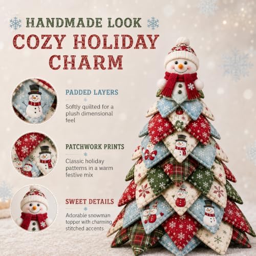 Daily Partner DIY Quilted Fabric Christmas Tree Kit, Arts and Crafts for Adults, (Snowman) - Image 4