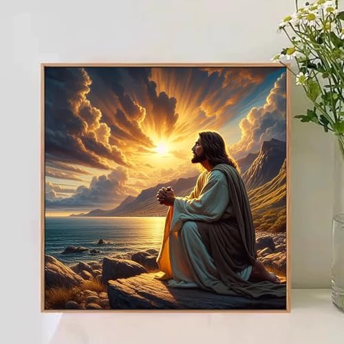 Jesus Paint by Numbers Kit for Adults, 16x16 inch - Image 2