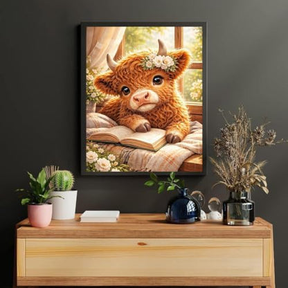 Highland Cow Paint by Numbers Kit for Adults, Oil Painting Canvas 16x20inch - Image 5