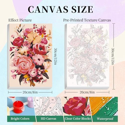 Camocin 4 Pack Framed Paint by Numbers Kit for Adults with Wooden Easel - Image 3