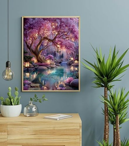Glowing Forest Painting by Numbers Kit for Adults Beginner,15.7X19.7in - Image 3