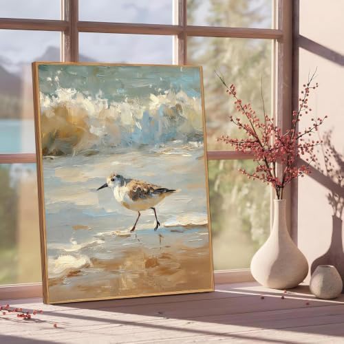 Coastal Bird Paint by Numbers Kit for Adults Framed Canvas, Frameworkless - Image 2