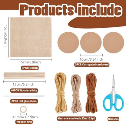 FREEBLOSS Macrame Basket Kit DIY Macrame Kit for Beginners Video Tutorials Basket Weaving Craft Adults Macrame Craft Kit for Gift - Image 2