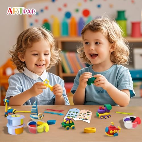 Artpar Air Dry Clay Kit,Modeling Magic Clay Traffic Set,Kids Crafts Gifts - Image 3