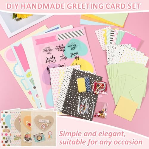 32Pcs Paper Card Making Kits - DIY Greeting Card Kit - Colorful Handmade Card Making Supplies - Cards Birthday Invitation - Warm Card Making Kits - Thank You Birthday Mother's Day Congradulation - Image 2