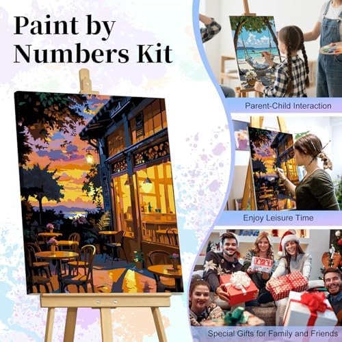 Paint by Numbers Kit for Adults, Sunset Café Number Painting Canvas Kit - Image 7