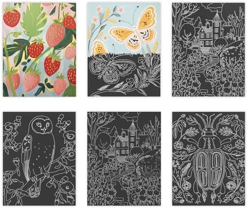 Brea Reese Ethereal Summer Scratch Art Paper Pad - 6 Guided DIY Designs - Image 3