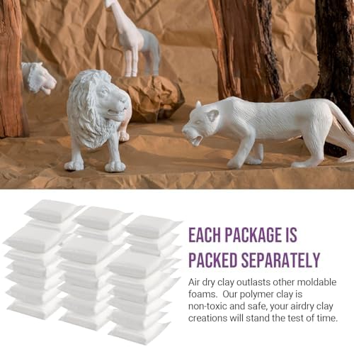 CALPALMY Air Dry Foam Clay (72 Pack), 360g White Moldable Soft Clay for Kids Gifts Partty and School Project Supplies, Perfect for Crafting Cosplay and Artistic Projects - Image 6