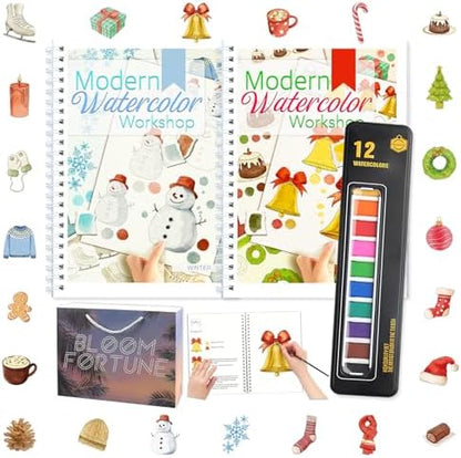 apolyone 2-Pack Beginner Watercolor Workbooks by apolyone