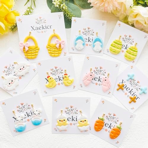 Easter Polymer Clay Cutters Set - 13pcs Sharp & Durable Bunny, Chick, Egg & Basket Shapes for DIY Earring Jewelry Making, Soft Clay Crafts & Spring Holiday Supplies - Image 6