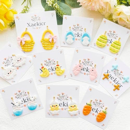 Easter Polymer Clay Cutters Set - 13pcs Sharp & Durable Bunny, Chick, Egg & Basket Shapes for DIY Earring Jewelry Making, Soft Clay Crafts & Spring Holiday Supplies - Image 6