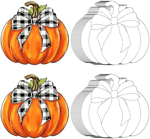 24 Pcs Fall Coloring Wreath Crafts Color Your Own Fall Crafts, Pumpkin by Sereliy
