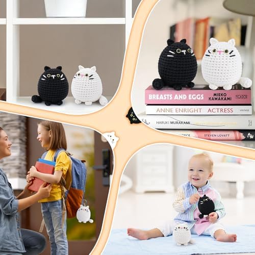 Crochet Kit for Beginners-2PCS Cat Crochet Kits for Adults Kids, Crochet Starter Kit with Step-by-Step Video Tutorials, Crochet Animals Kits DIY Craft Knitting Kit Learn to Crochet Kits for Adults - Image 6