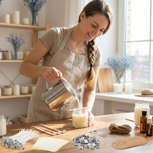 375Pcs Candle Making Kit, 6" Cotton & 5" Wood Wicks - Image 5