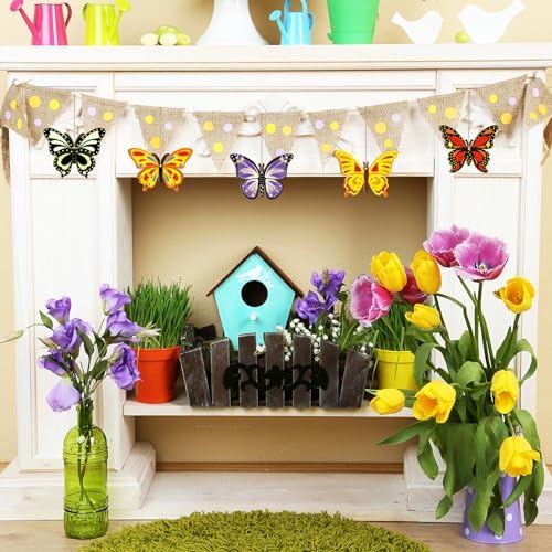 80PCS Wooden Spring Ornaments to Paint Butterfly Cutouts, 8 Styles DIY Blank Unfinished Wood Butterfly Cutouts Ornament for Home Crafts Hanging Decorations - Image 4