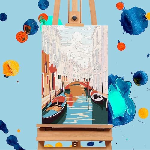 Offito 6 Pack Paint by Numbers Kit for Adults, Travel Cityscape, 8x12 Inch - Image 4