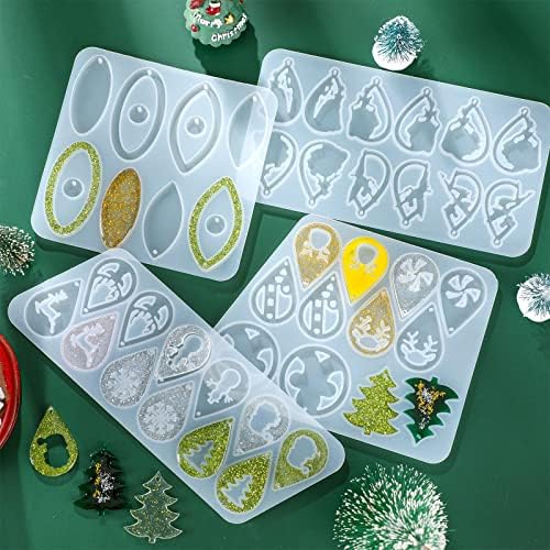 Patelai 4 Pcs Resin Earring Molds for Jewelry Making Kit, Snowflake Oval - Image 4