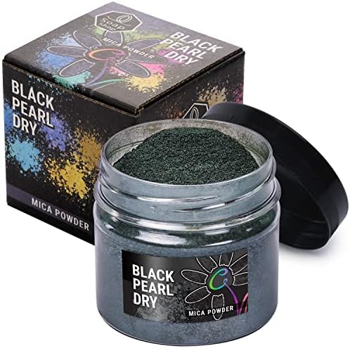 Black Pearl Mica Powder for Resin Coloring 2 oz - Pigment Powder for Nails by ALEXES