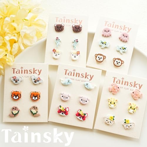 Tainsky Animal Clay Cutters for Polymer Clay Jewelry, 33 Shapes Earring Studs Cutters for Polymer Clay Making - Image 3