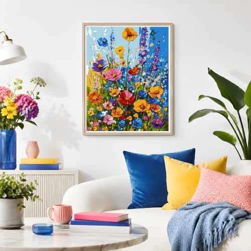 NXIKYO Wild Flowers Paint by Numbers Kit for Adults Beginner, Colorful Adult Paint by Number Kits on Canvas, DIY Acrylic Oil Easy Painting by Numbers for Home Wall Decor 16 X 20 inch (Without Frame) - Image 6