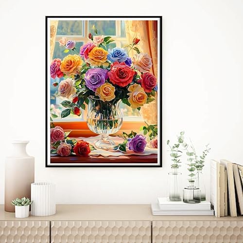Ycydilirab Flowers Paint by Numbers Kits for Adults - Paint by Number Flowers,DIY Adults Paint by Numbers on Canvas Drawing Colorful Paintworks Artwork for Gifts and Wall Docer 16x20inch - Image 3