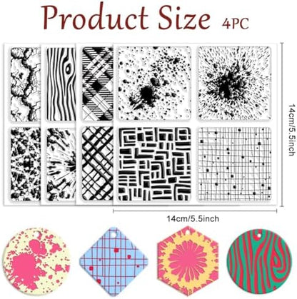 CHGCRAFT 4 Pcs 4 Styles Wood Print Polymer Clay Texture Sheets, 5.5x5.5inch - Image 2
