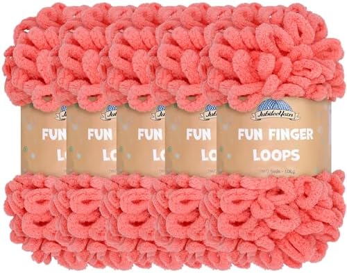 JubileeYarn Fun Finger Loops Yarn - Sherbert - 5 Skeins by BambooMN