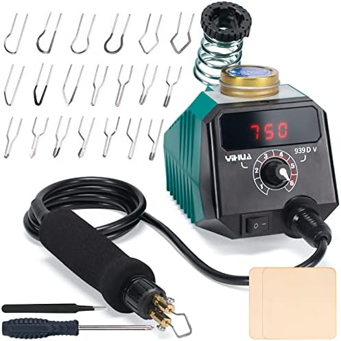 YIHUA 939D-V Wood Burning Kit with Digital Display with 20 Wire Nibs, Detachable Wood Burning Pen, 2 Wood Pieces, Tweezers used as Wood Burning Tool by YIHUA