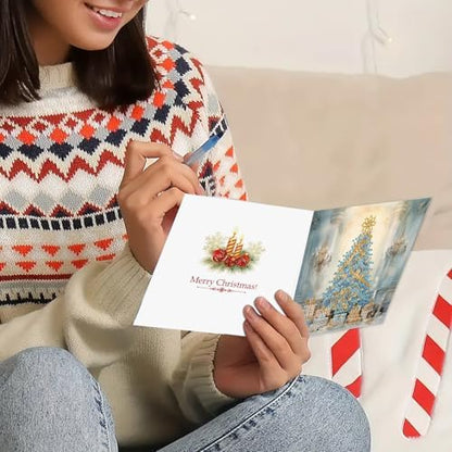 DIY Diamond Greeting Cards Set, 5D DIY Diamond Art Painting Festival Style Greeting Card, DIY Christmas Card Making Kits for Family Friends Handmade Gift-#05-6PC Christmas - Image 5