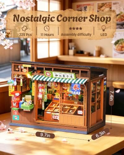 ROBOTIME Japanese Book Nook 3D Wooden Puzzles, Vintage Miniature Shop House - Image 2