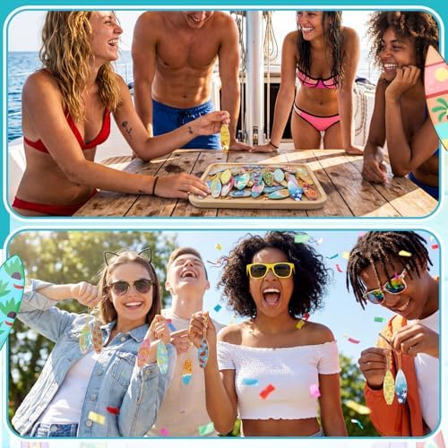 Huquary 30 Pcs Summer Diamond Art Keychains Surfboard Diamond Painting Keychain Kits for Aldults Double Sided 5d Rhinestones Beach Hawaiian Luau Party Hanging Ornaments for Beginners DIY Crafts - Image 2