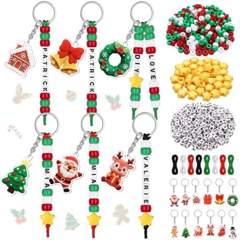Landical 564 Pcs Christmas Keychain Making Kit DIY Name Bead Craft Colorful by Landical