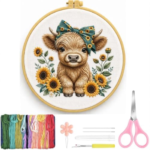 niurenmaoyi Cow Embroidery Kit for Beginner,Needlepoint Kit for Adult - Image 2