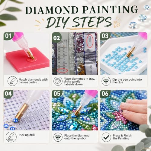 6 Pack Christmas Diamond Painting Cards with Envelopes, Pearl Art Kit - Image 7