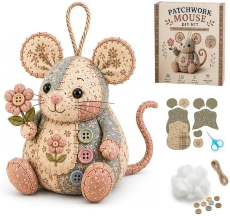 Patchwork Mouse DIY Sewing Craft Kit - Floral Fabric (Set A) by Unknown