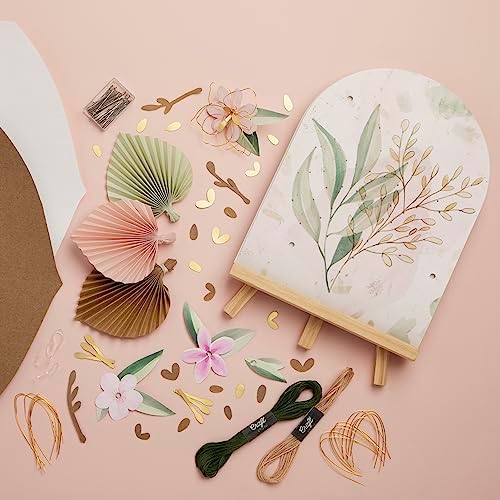 Craft Crush DIY String Art Craft Kit - Floral Interior Design DIY Activity for Teens & Adults - Complete String Art Kit with Embroidery Thread, Foam Canvas, Metal Pins, Wooden Easel - Ages 13+ - Image 6