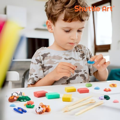 Shuttle Art 117 PCS Polymer Clay Kit, 95 Unique Colors & Extra Basic Colors, 5 Carving Tools, Non-Toxic, Non-Sticky, Small Block, Ideal Gift for Kids - Image 6