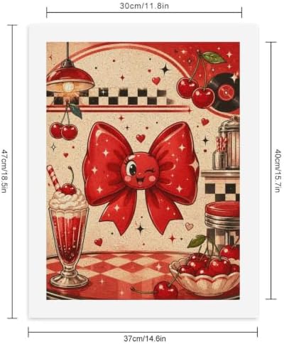 Lyngora Paint by Numbers Kit for Adults Beginner Art Decor Red Cherry Bow - Image 2