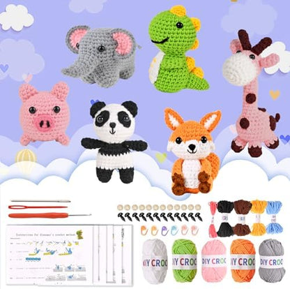Wunila Crochet Kit for Beginners Adults, 6pcs Animal Crochet Starter Kit by Wunila